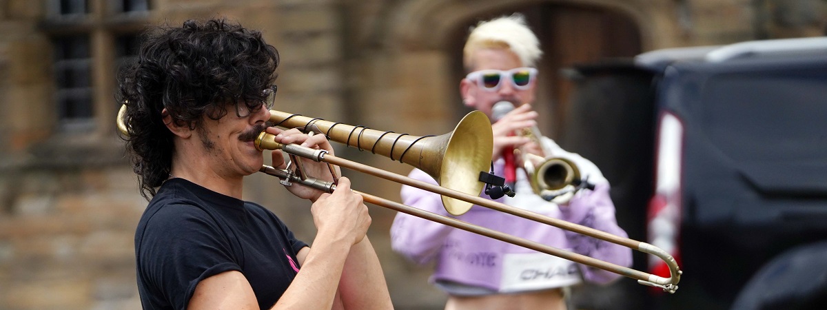 Man playing a trombone
